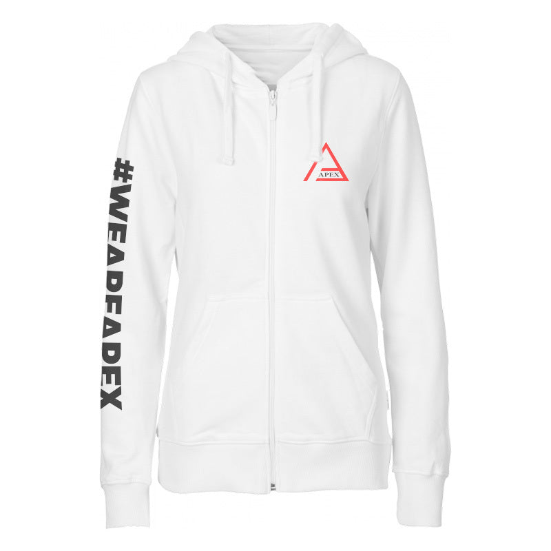 Apex White Unisex Zip-up