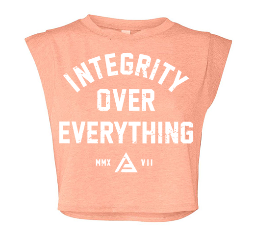INTEGRITY OVER EVERYTHING Women's Gym Crop