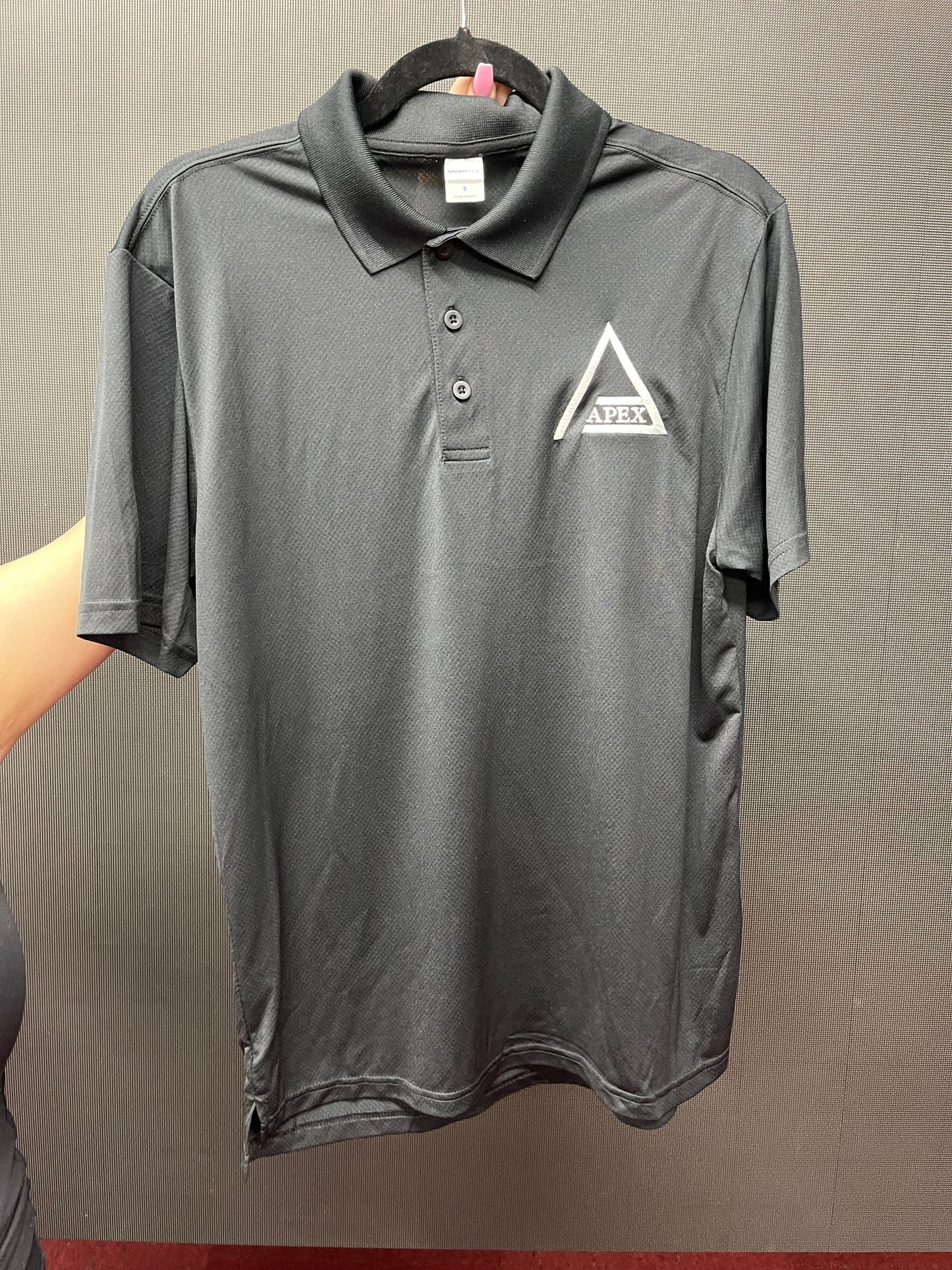 Apex Sport-Tek Polo - Black with White Logo