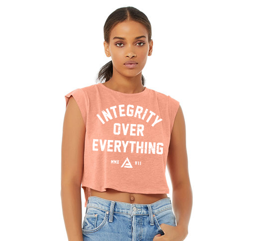 INTEGRITY OVER EVERYTHING Women's Gym Crop